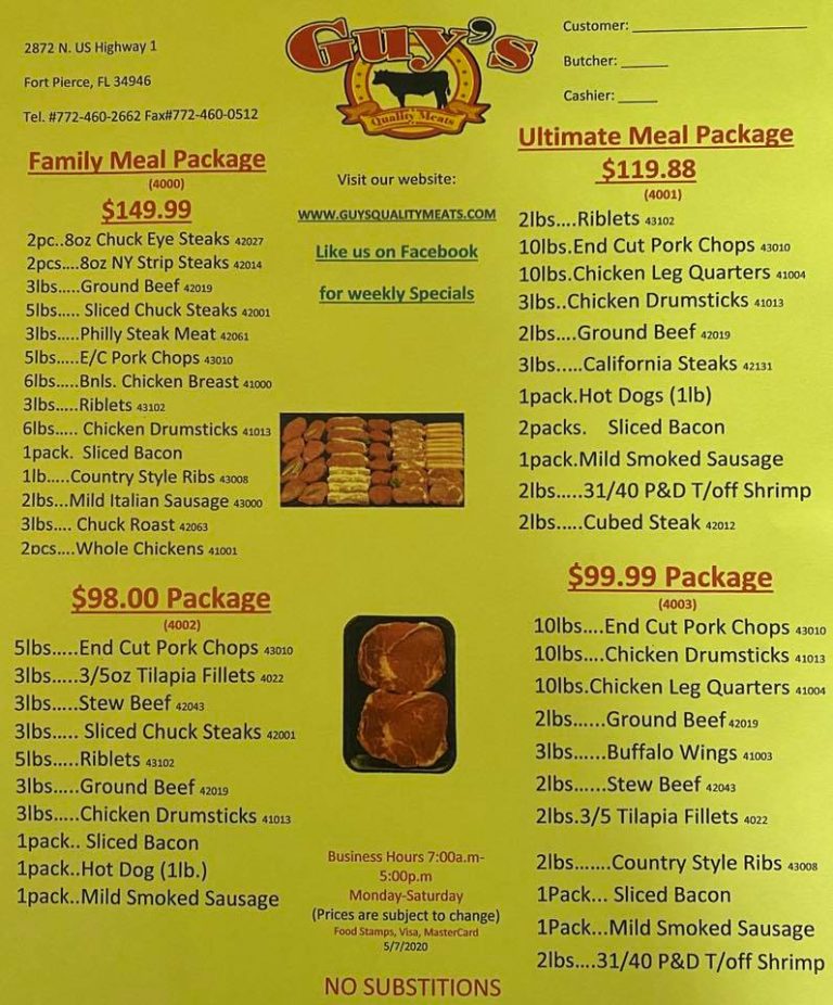 Guy's Quality Meats » Specials & Package Deals