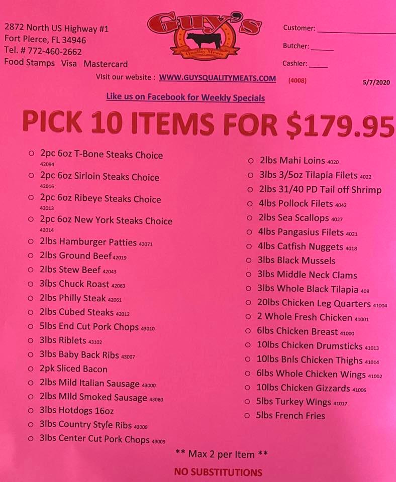 Guy's Quality Meats » Specials & Package Deals