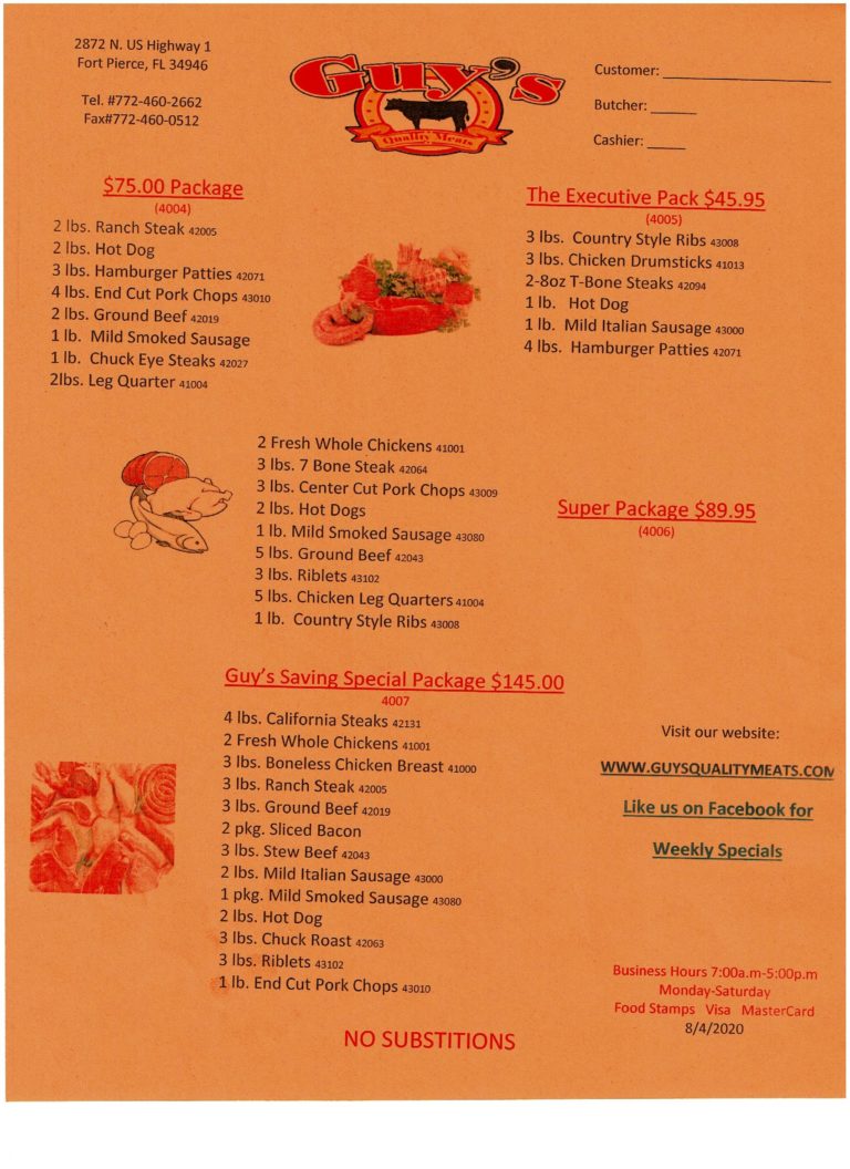 Guy's Quality Meats » Specials & Package Deals
