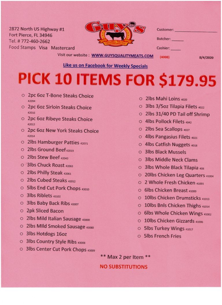 Guy's Quality Meats » Specials & Package Deals